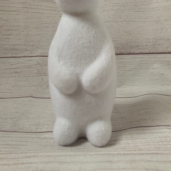 Bella Lux Spring Collection White Fuzzy Easter Bunny Rabbit with Rhinestone Bow - Picture 9 of 13